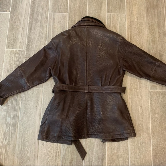 Women's Buttery Soft Brown Leather Belted Jacket - Picture 8 of 8